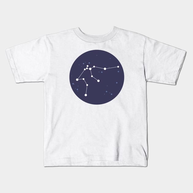 Virgo Constellation Kids T-Shirt by aglomeradesign